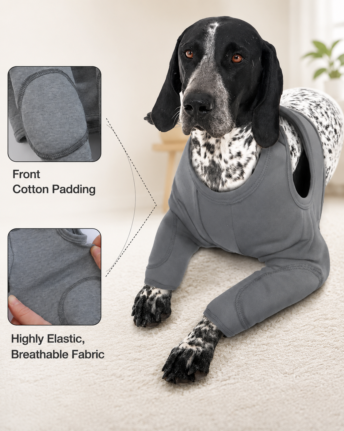 Breathable Elastic Dog Elbow Protector for Post-Surgery Foreleg Protection