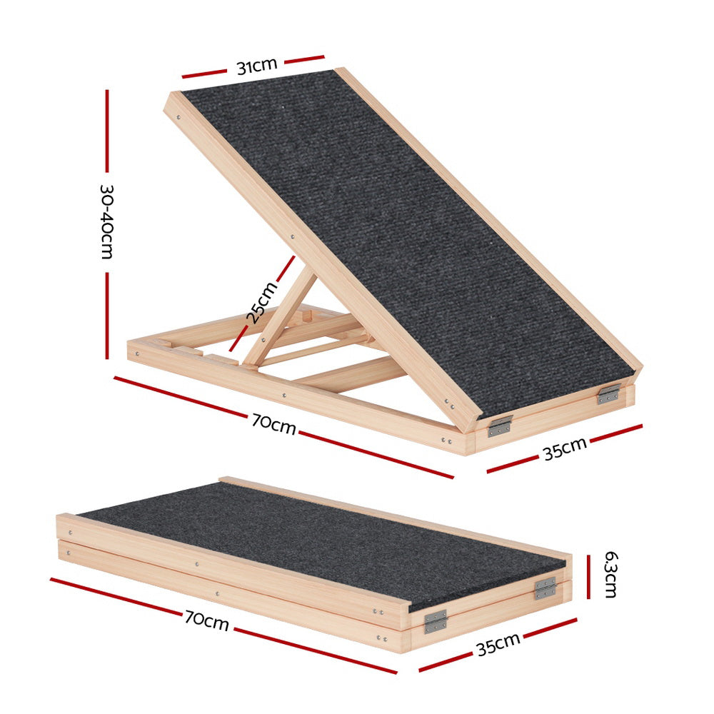 Dog Ramp 70cm Adjustable Height Wooden ramp