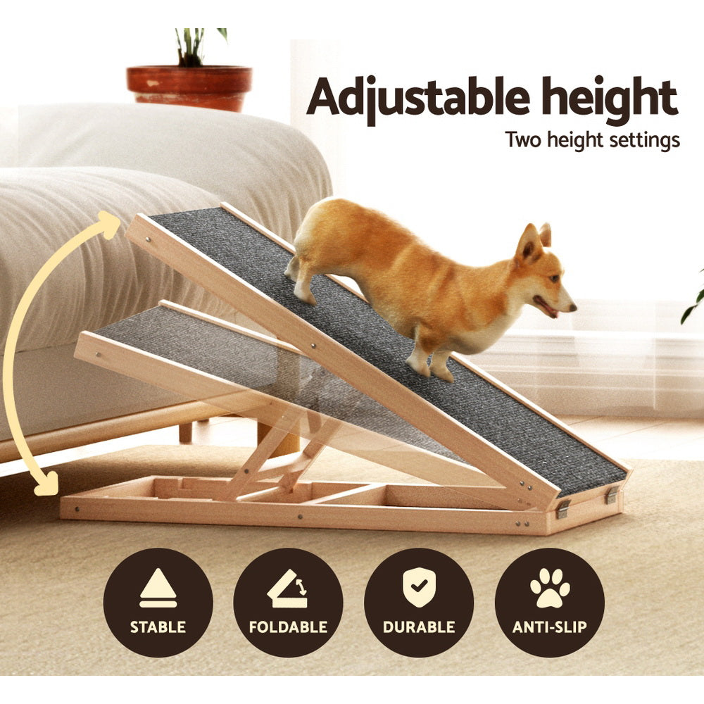 Dog Ramp 70cm Adjustable Height Wooden ramp