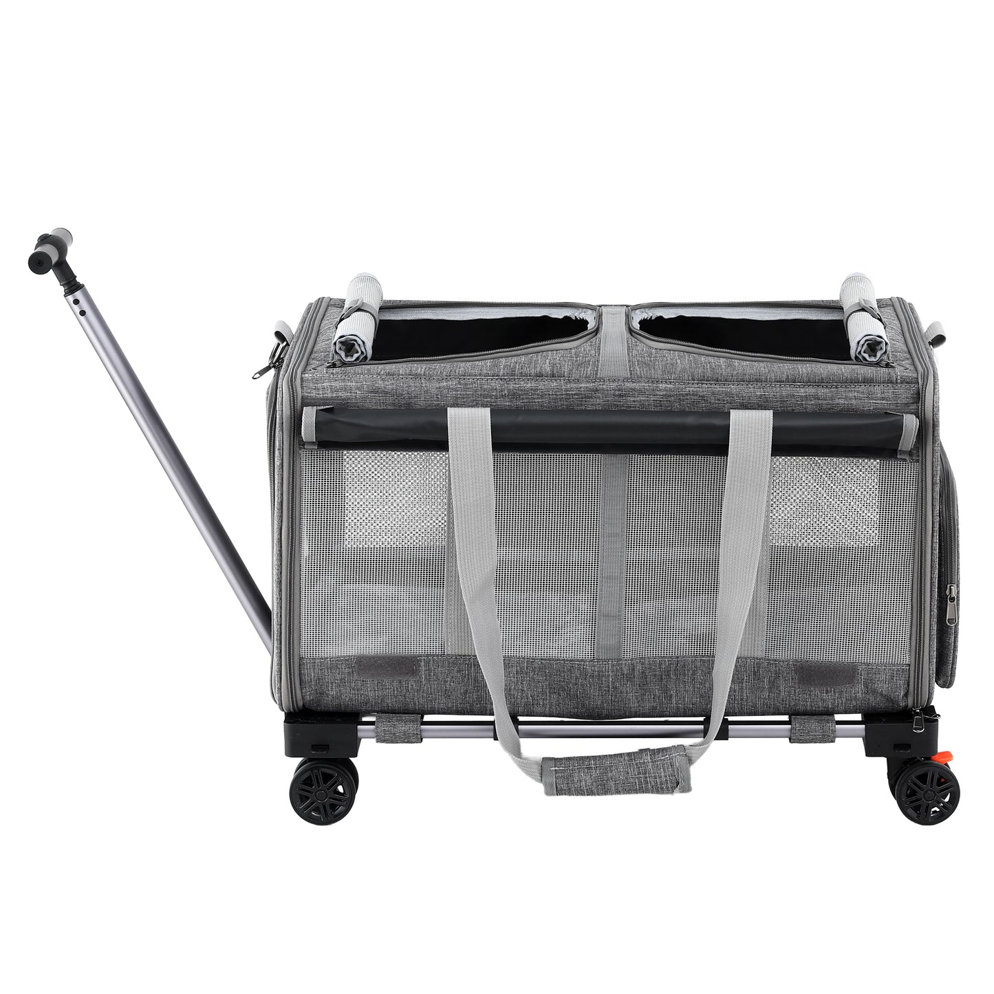 Pet Carrier Swivel Wheels Foldable Cat Dog Trolley Stroller