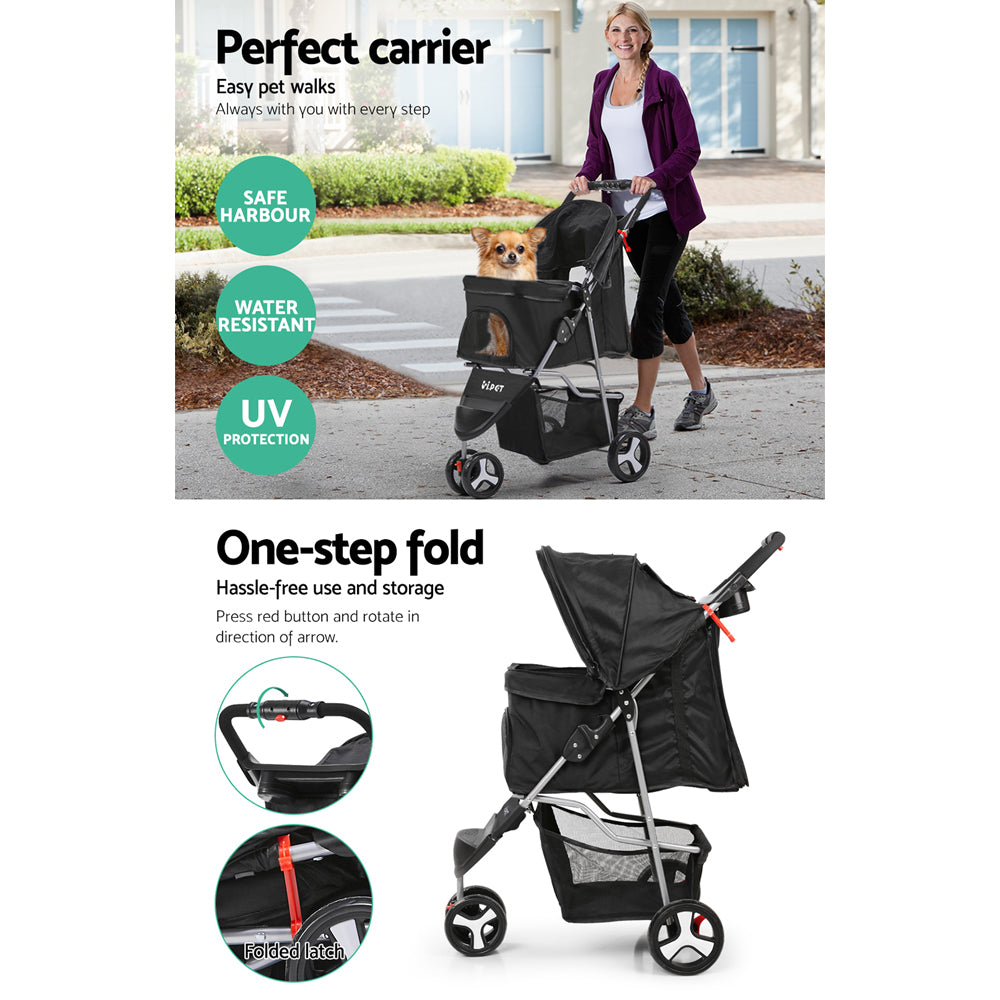 Foldable dog pram/stroller