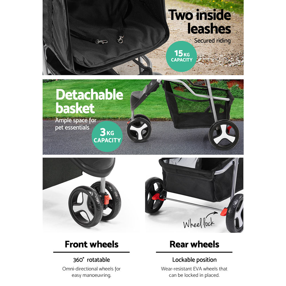 Foldable dog pram/stroller