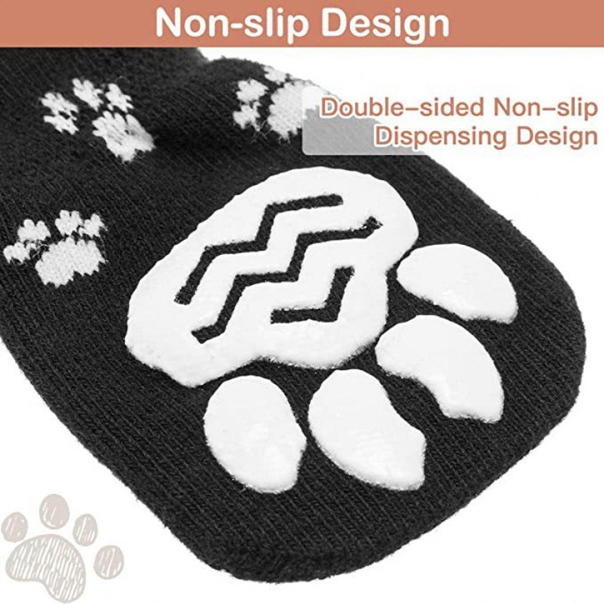 4-Piece Non-Slip Dog Socks with Adjustable Straps - Waterproof