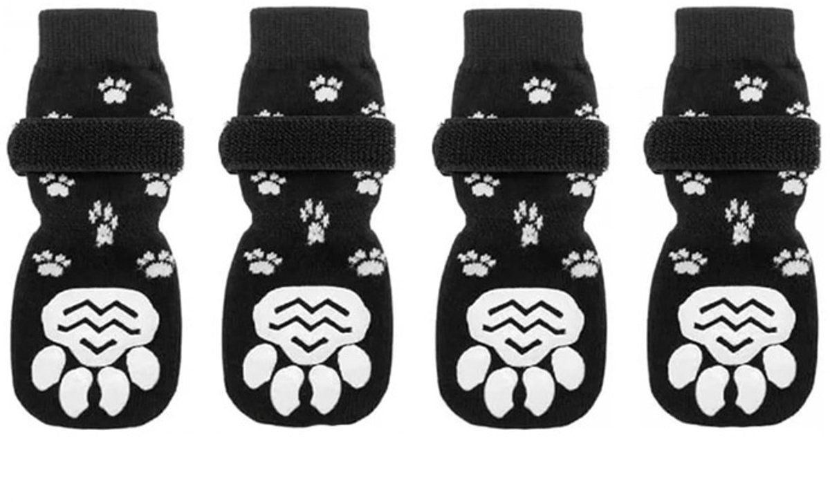 4-Piece Non-Slip Dog Socks with Adjustable Straps - Waterproof