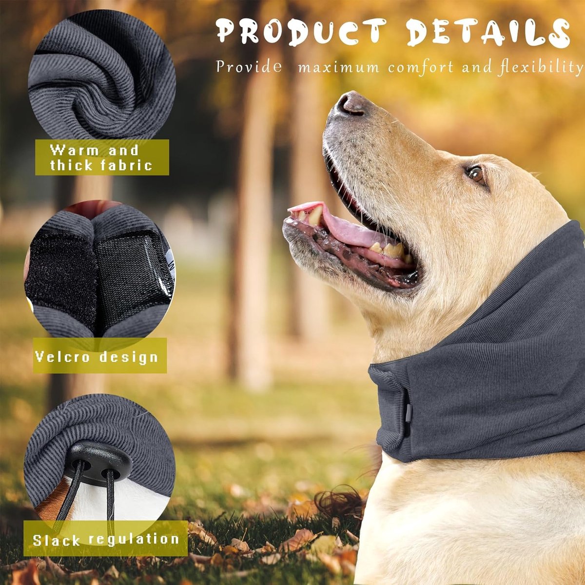 Dog Calming & Noise-Reducing Ear Protection Wraps for Dogs