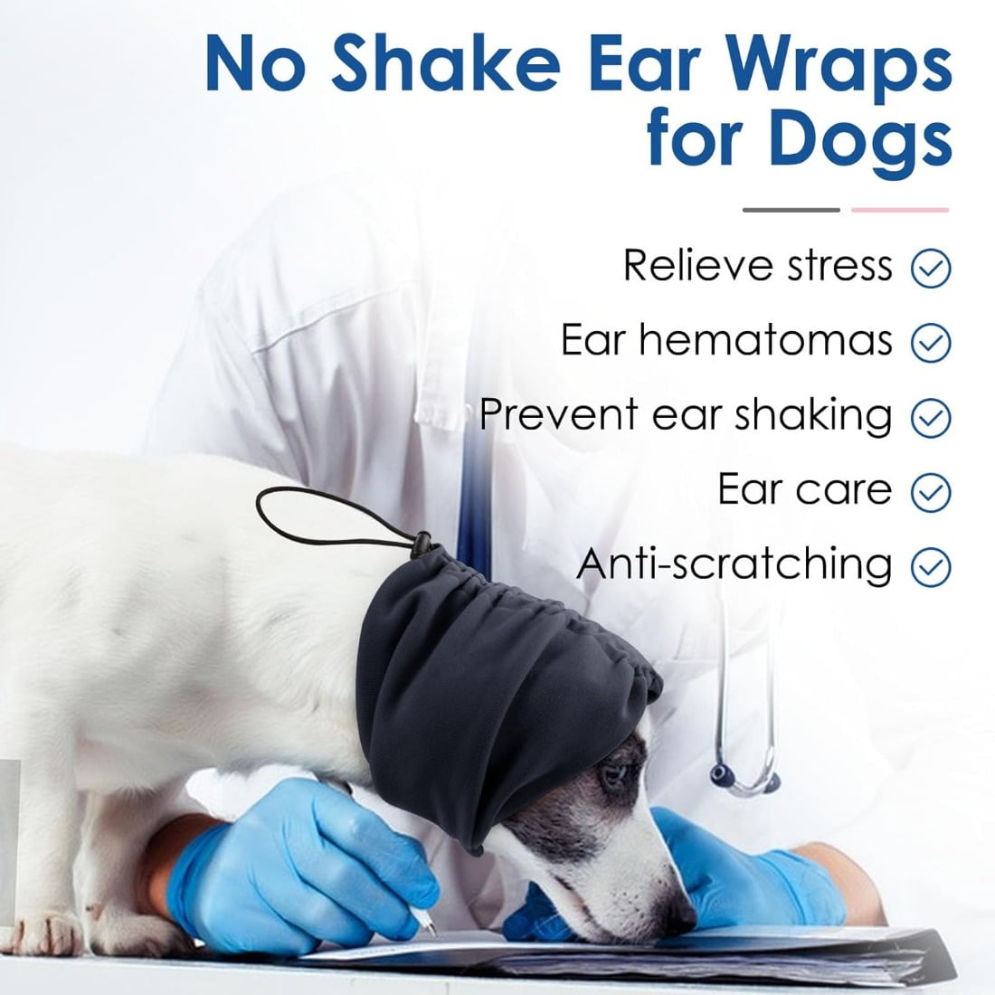 Dog Calming Hoodie, No Flap Ear Wraps for Dogs Anxiety Relief
