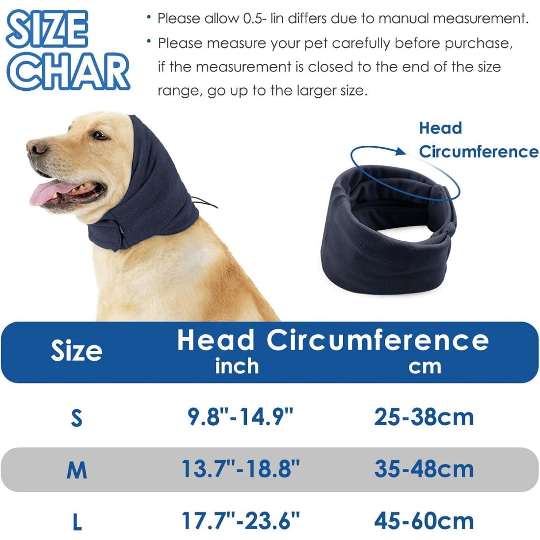 Dog Calming Hoodie, No Flap Ear Wraps for Dogs Anxiety Relief