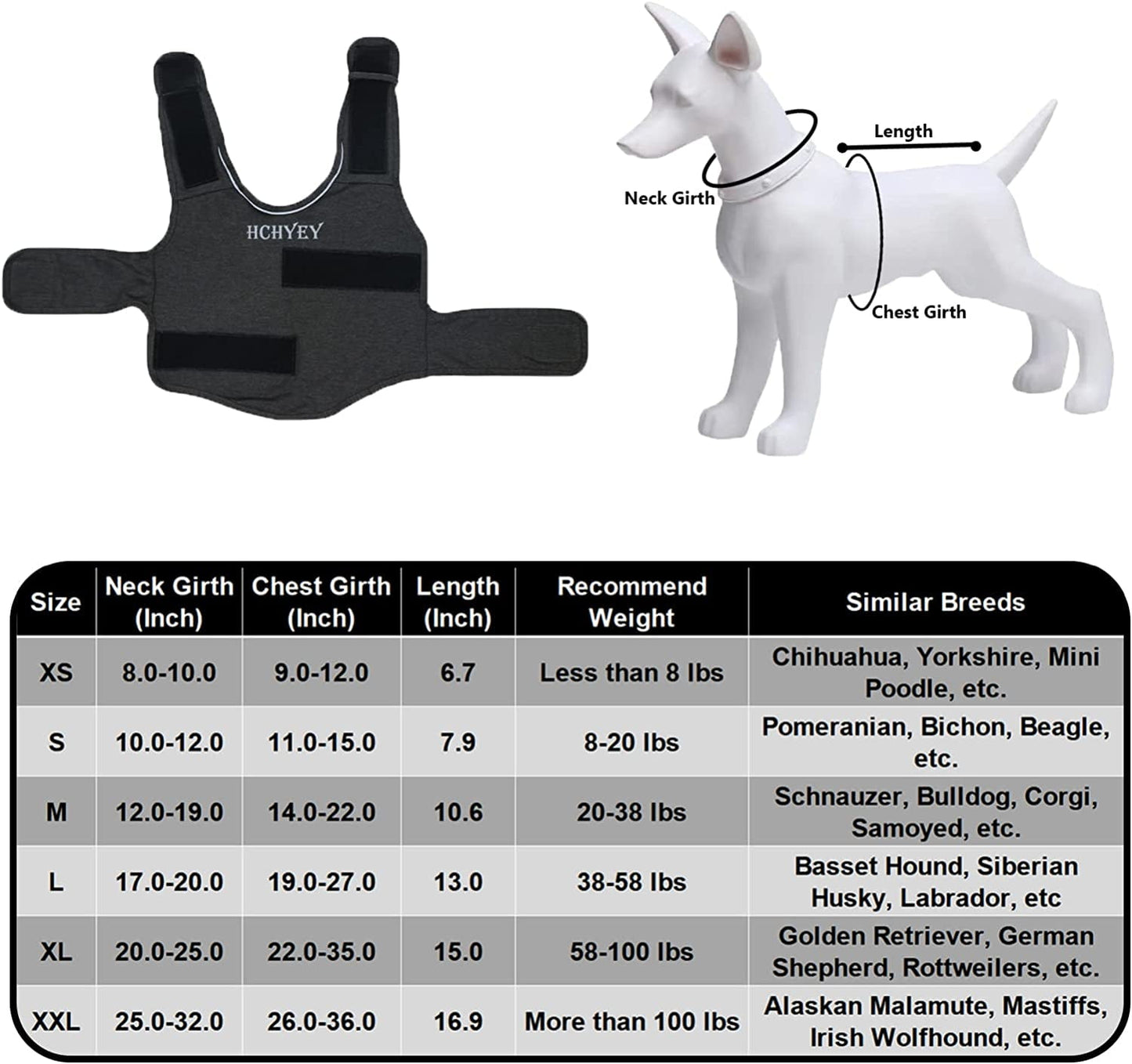 Dog Jacket, Skin-Friendly Dog Calming Vest - Dog Shirt for Thunder, Fireworks and