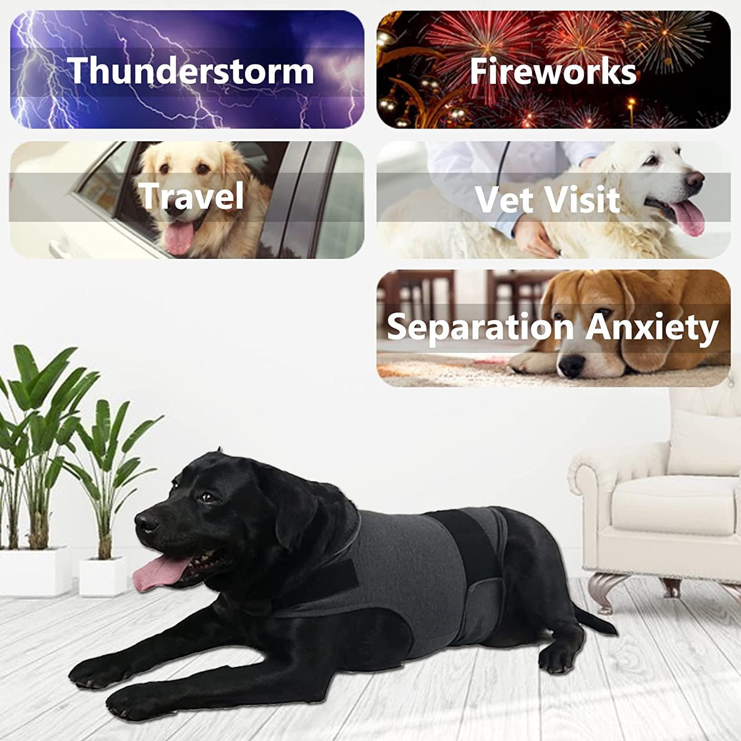 Dog Anxiety/Thunder Jacket, Skin-Friendly Dog Calming Vest