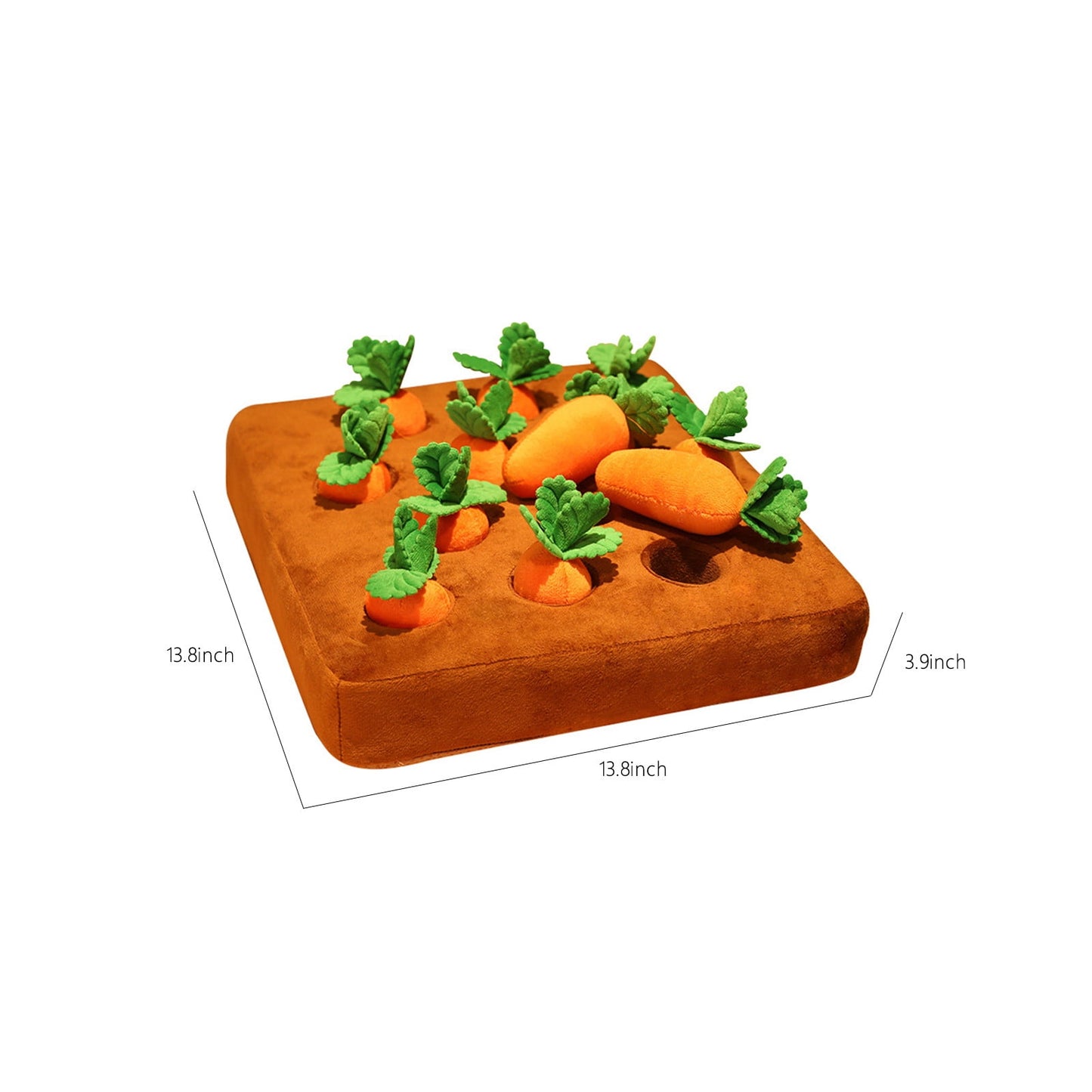 Carrot Dog Toy, Carrot Snuffle Mat for Dogs, Carrots Plush Puzzle Toys, Carrots Enrichment Dog Puzzle Toys, Hide and Seek Carrot Pet Interactive Toy B