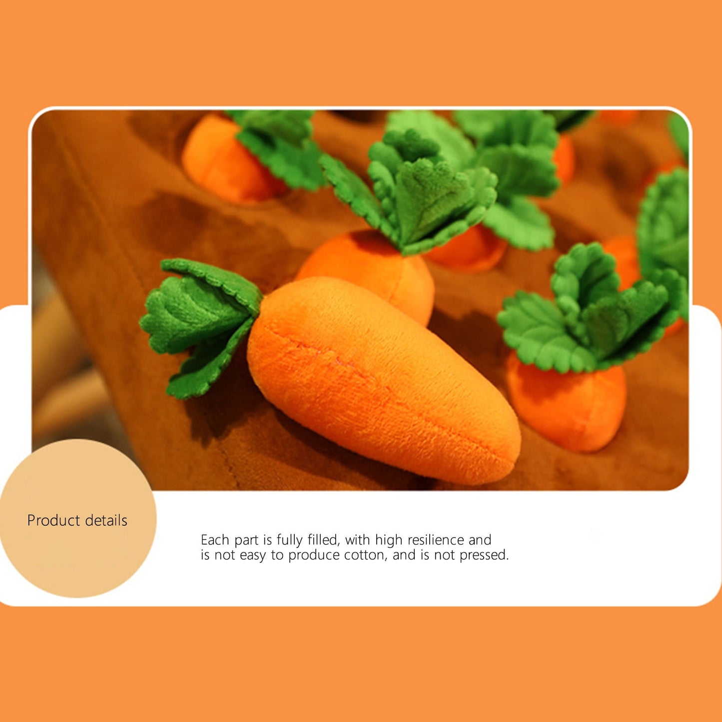 Carrot Dog Toy, Carrot Snuffle Mat for Dogs, Carrots Plush Puzzle Toys, Carrots Enrichment Dog Puzzle Toys, Hide and Seek Carrot Pet Interactive Toy B