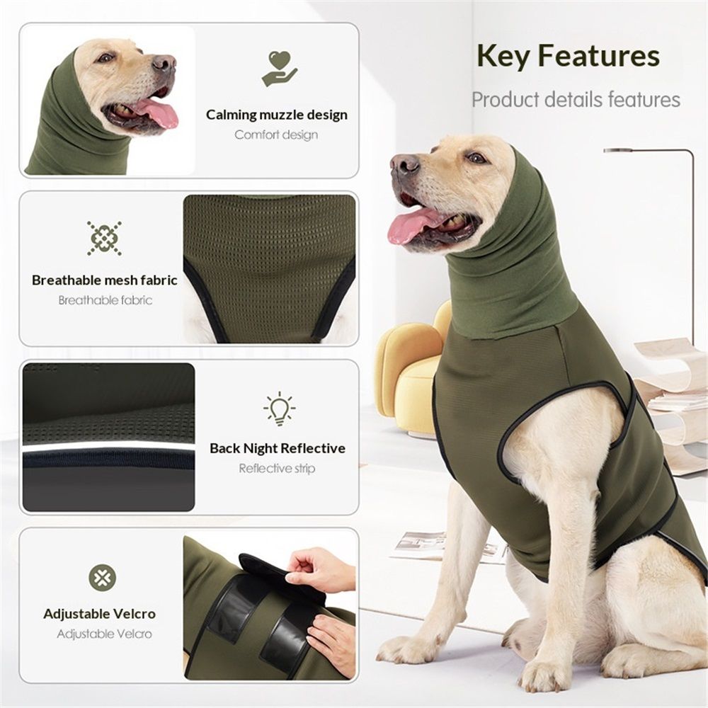 Dog Anxiety Jacket, Dog Shirt with Turtleneck, Breathable Calming Vest