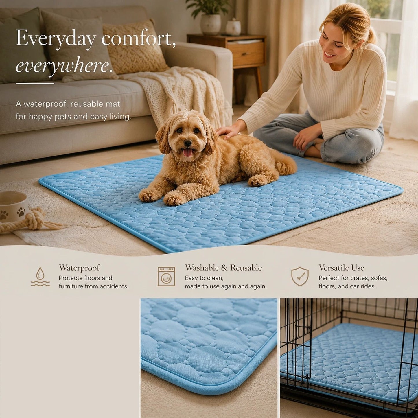 2pcs Ice Silk Pet Pad