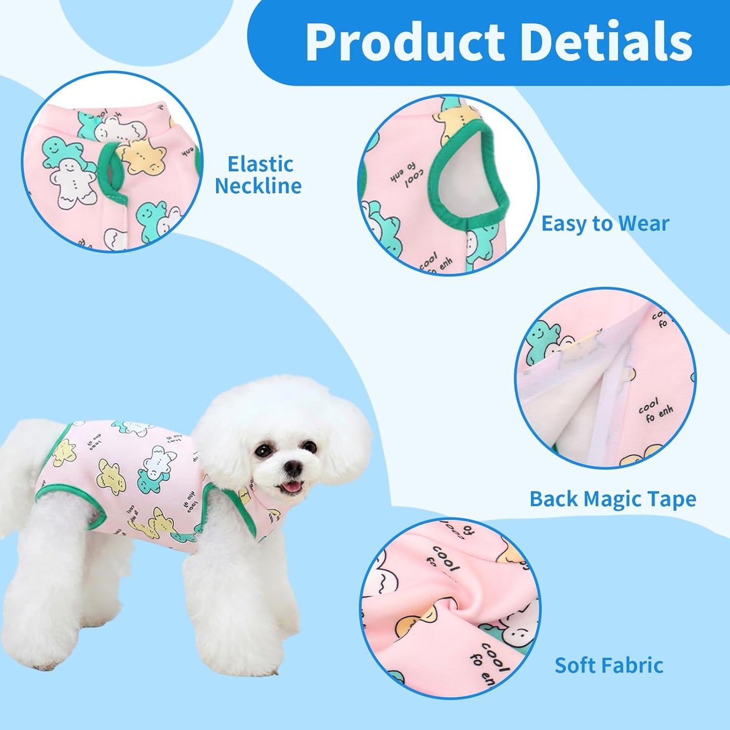 Breathable Dog Surgery Recovery Suit and Surgical Spay Onesie