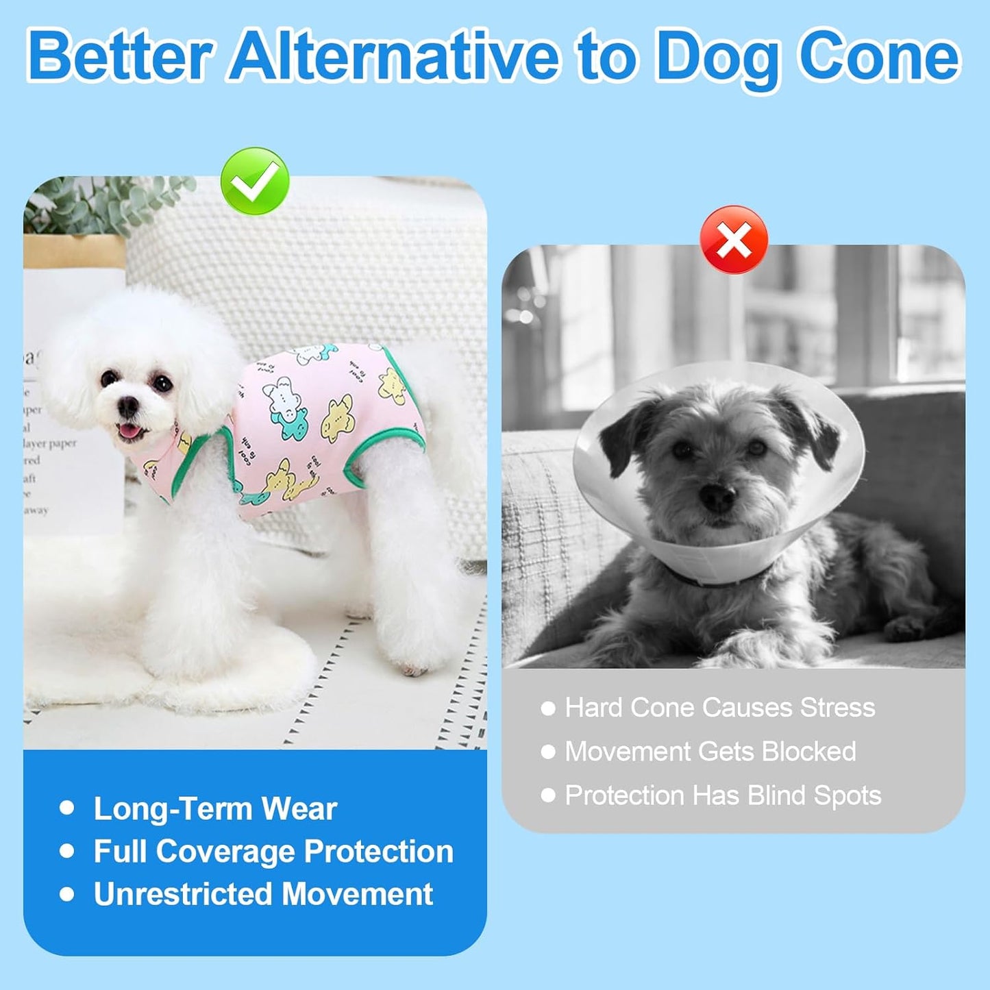 Breathable Dog Surgery Recovery Suit and Surgical Spay Onesie