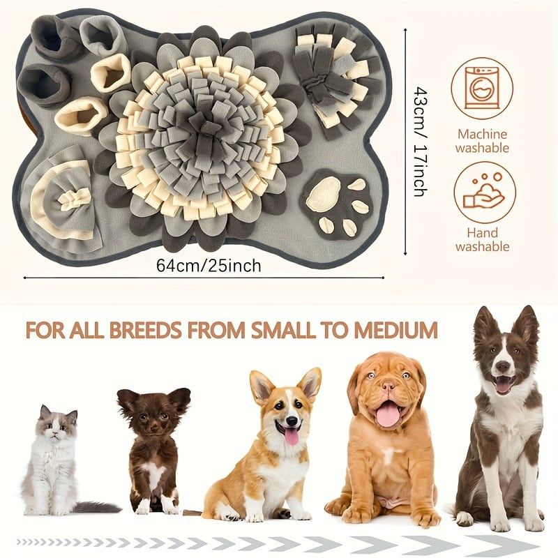 Dog Snuffle Mat for Slow Feeding, Mental Stimulation, and anxiety relief