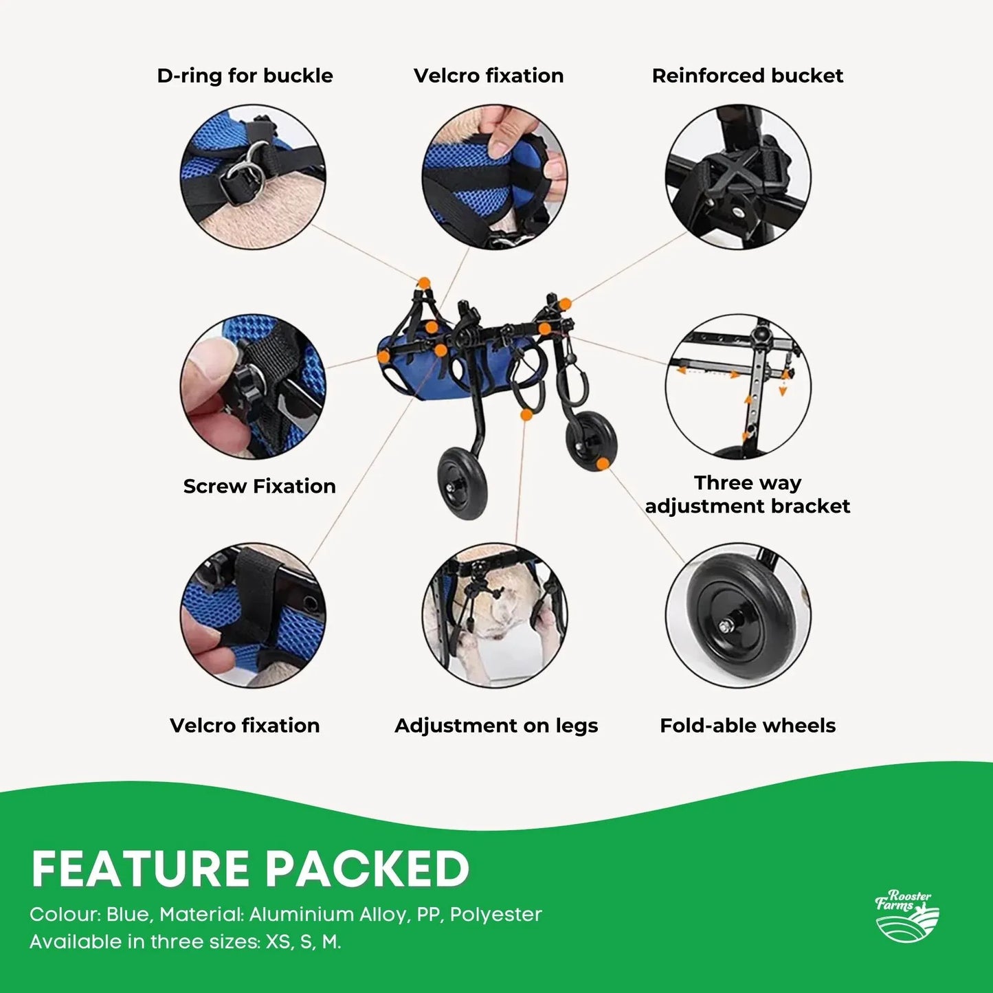 Dog Wheelchair - back leg support harness
