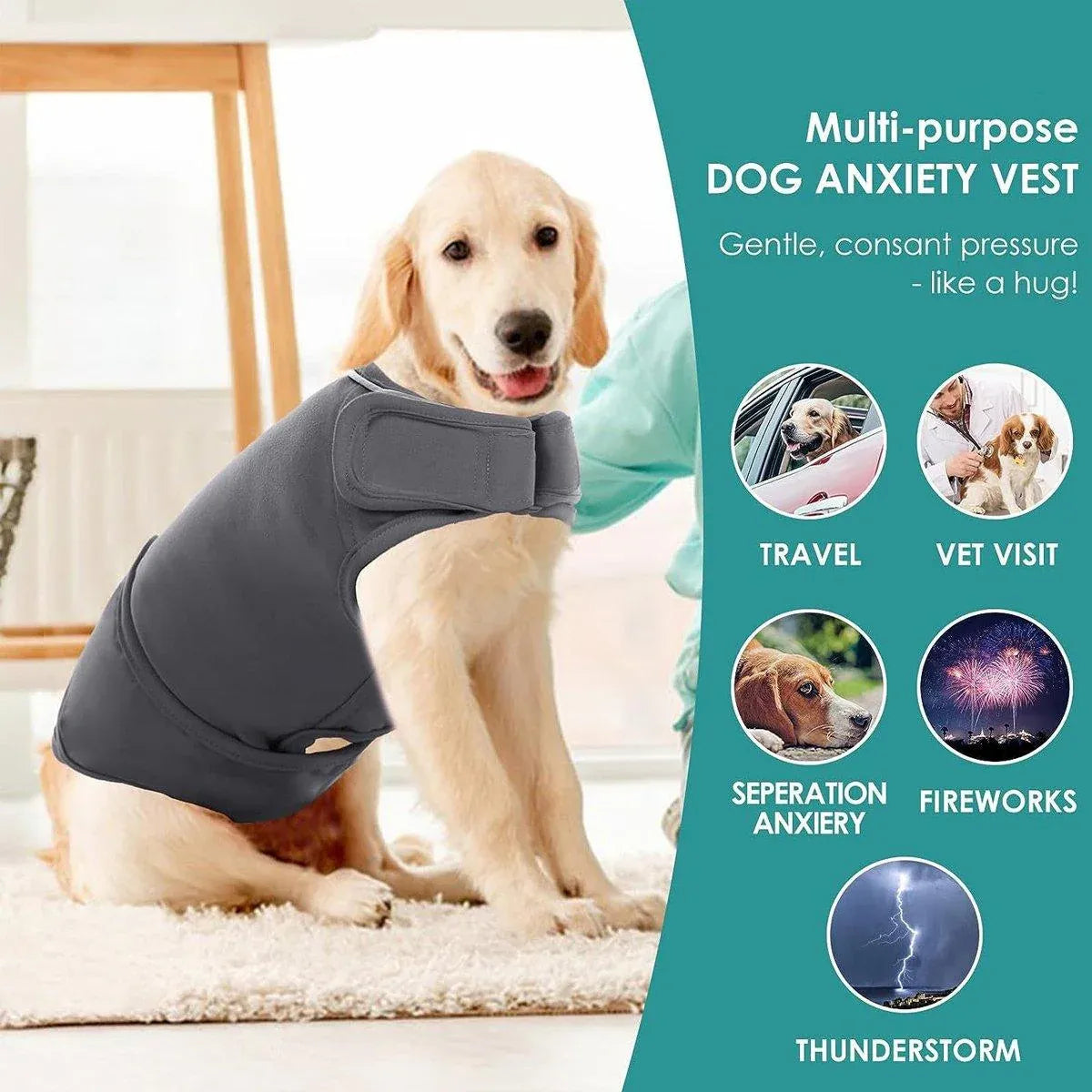 Pet Comfort Dog Relief Vest Jacket Soft Anxiety Coat for Dogs