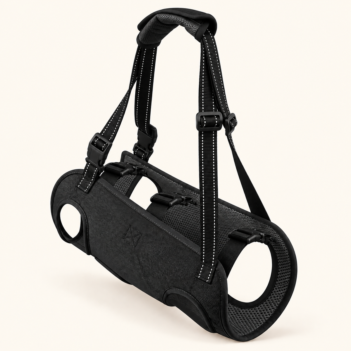 black disabled dog full body harness