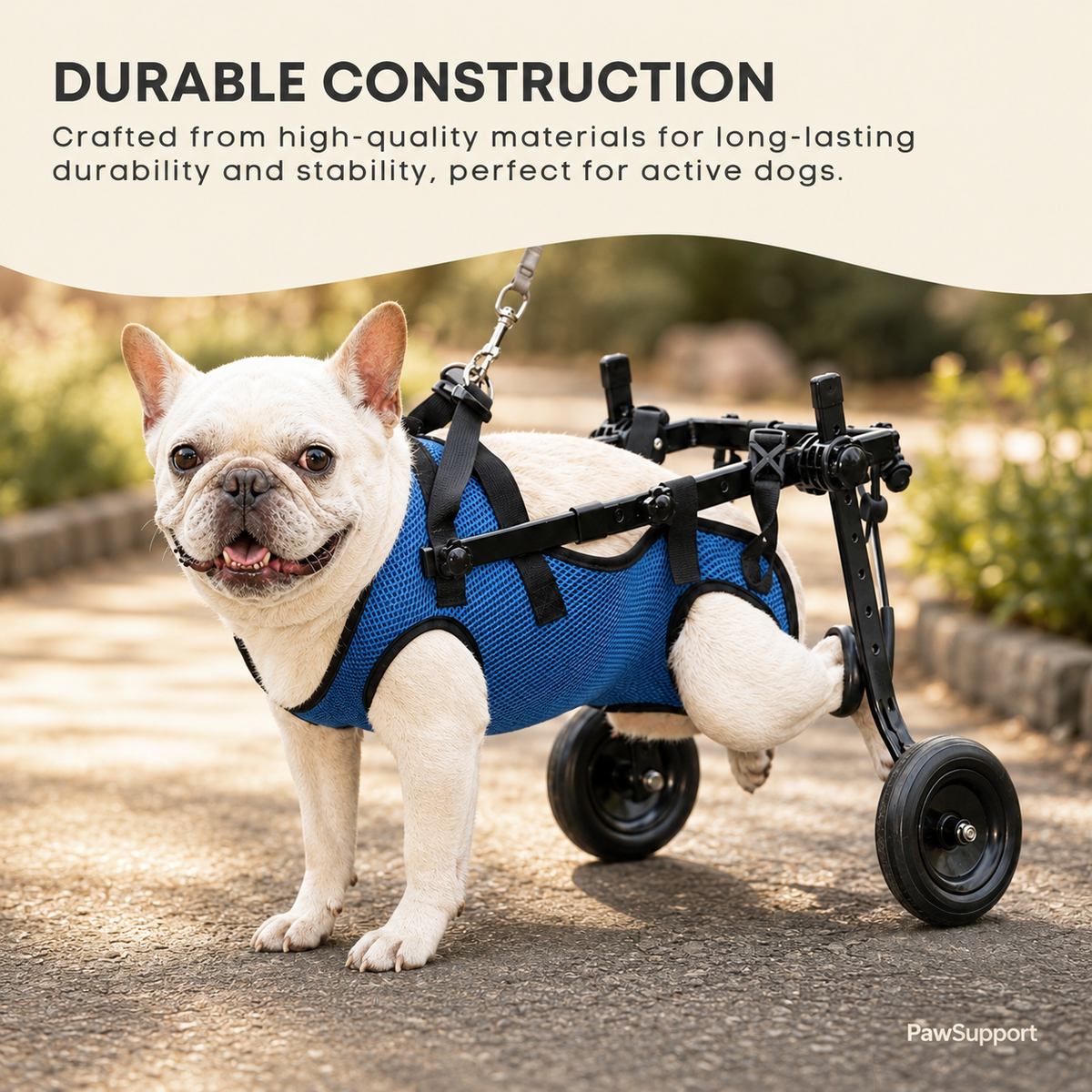 dog in hind leg wheelchair