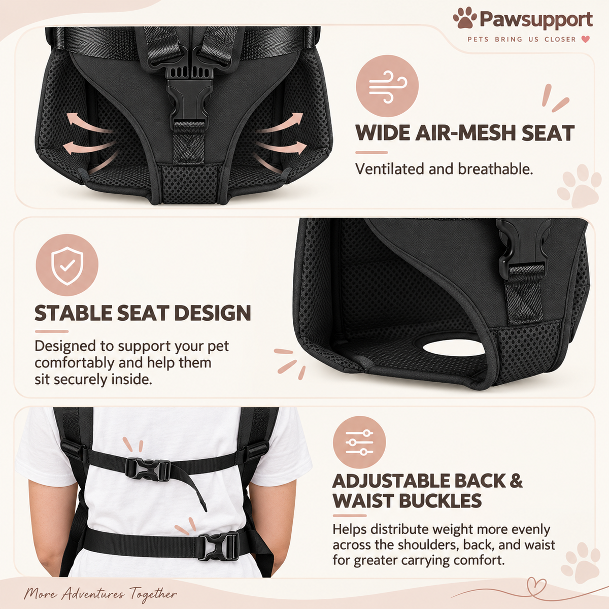 feautures of dog carry pack