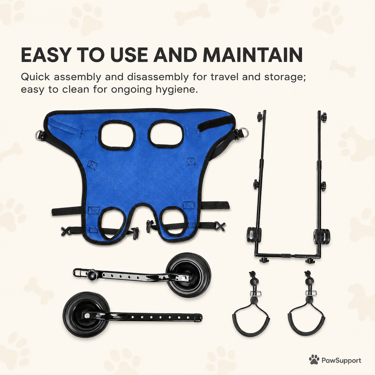 parts and how to put together dog wheelchair. 