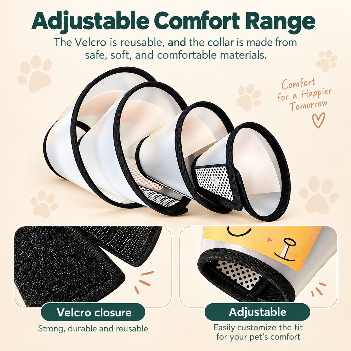 showing features of elizabethan collar