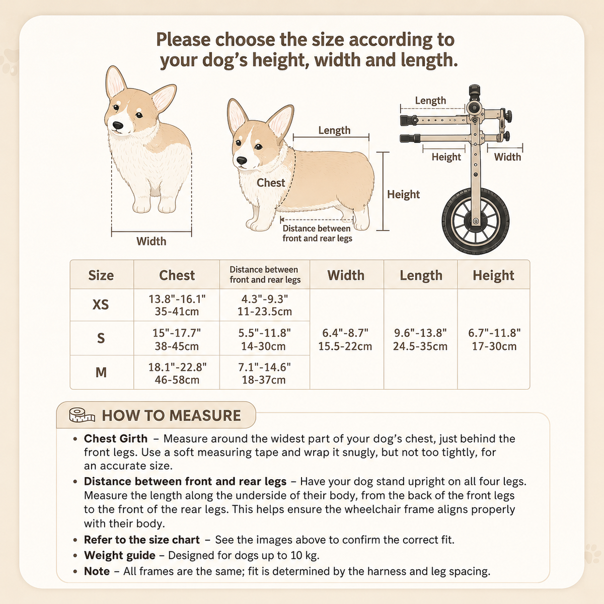 size chart to measure replacement harness for wheelchair