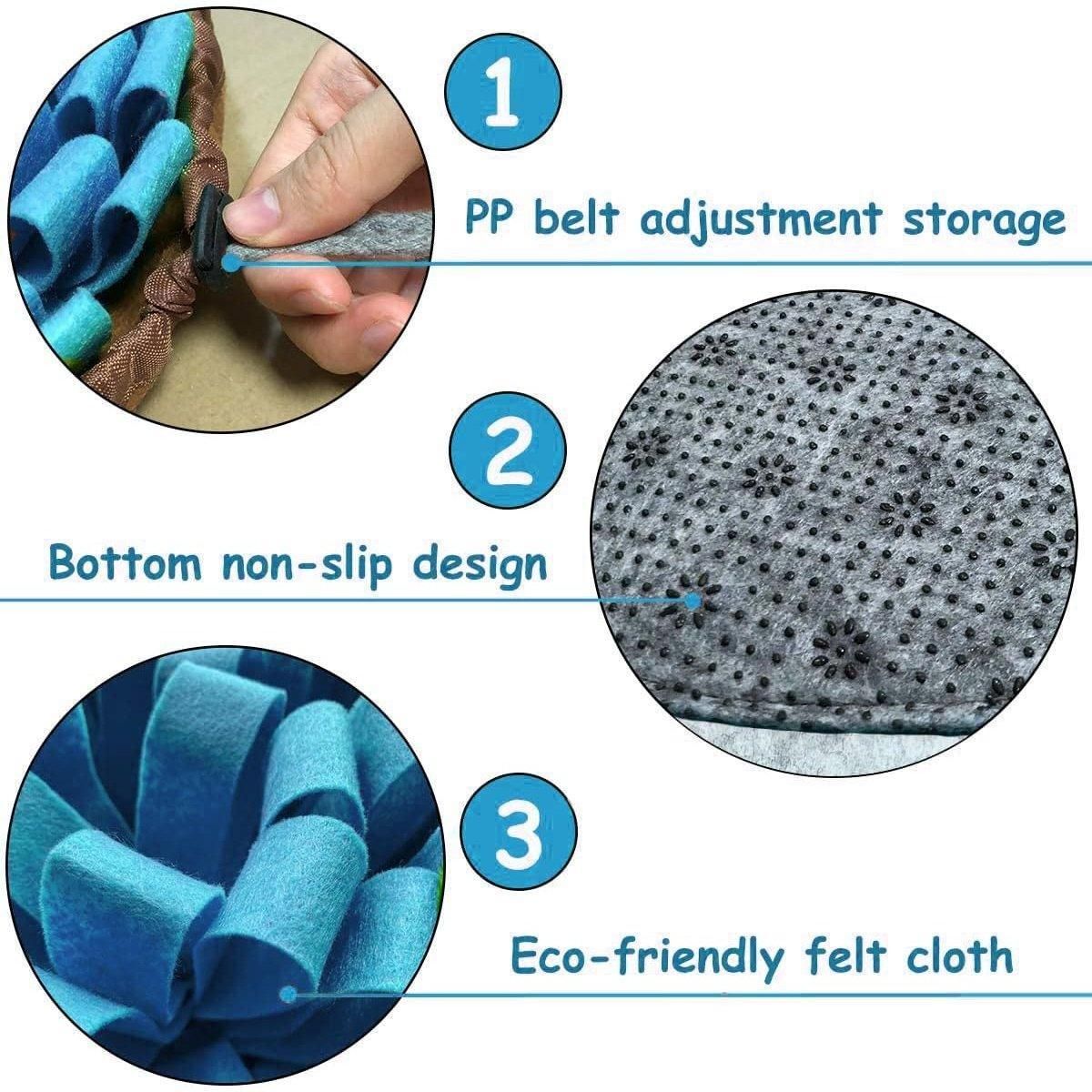 showing features of the snuffle mat