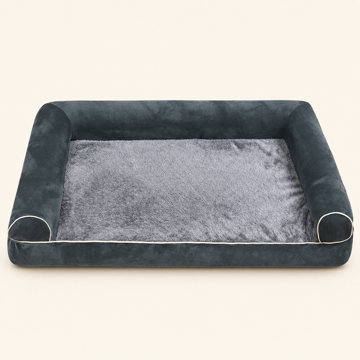 soft grey dog orthopaedic bed